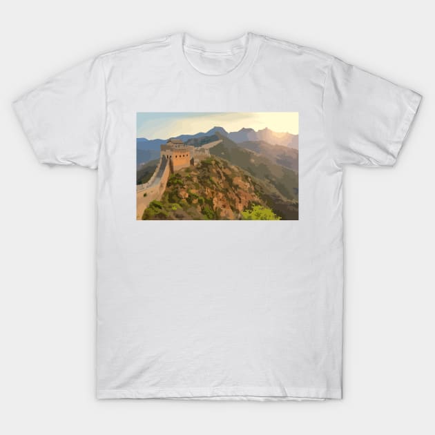 Great Wall of China Painting T-Shirt by gktb